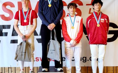 Martin Dessimoz sur la 3 e marche du podium à St Légier