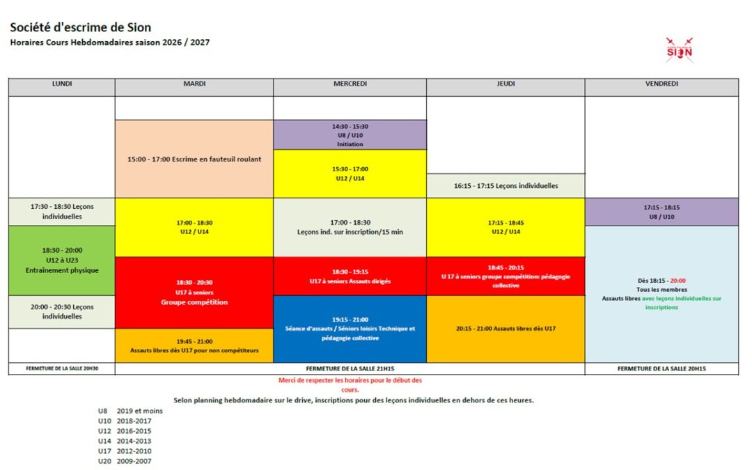 Nouvelle saison 26-27 En garde, prêt, allez!